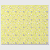 Funny Educational Dinosaur Dino Kinder Yellow Cadeaupapier (Vlak)