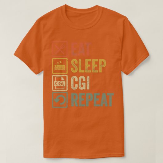 Funny eet slaap cgi herhaalde  cadeau t-shirt (Design voorkant)