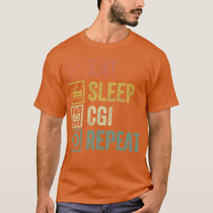 Funny eet slaap cgi herhaalde  cadeau t-shirt