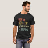 Funny eet slaap eshornsiroop herhaalde retro  g t-shirt (Voorkant volledig)