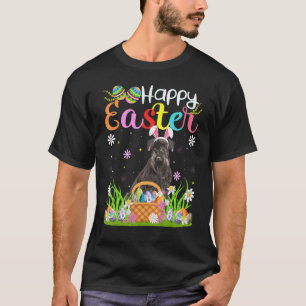 Funny Egg Hunting Bunny Giant Schnauzer Dog Happy T-shirt