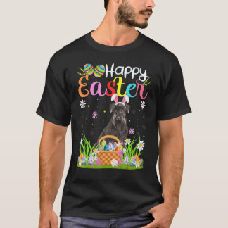 Funny Egg Hunting Bunny Giant Schnauzer Dog Happy T-shirt