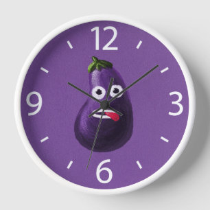 Funny Eggplant Cartoon Cute Vegetable Paars