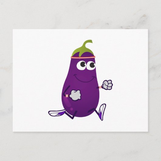 Funny Eggplant Runner Briefkaart (Voorkant)