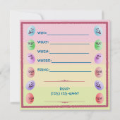 Funny Eggreferred Easter Egg Hunt Party Kaart (Achterkant)