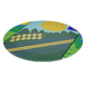 Funny Eggs Crossing the Road Snijplank (Hoek)