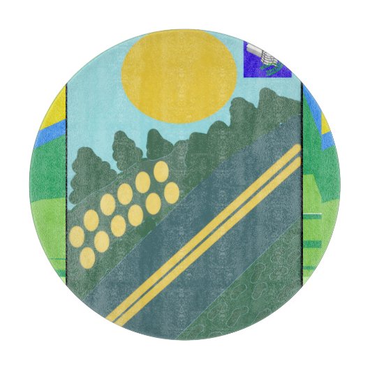 Funny Eggs Crossing the Road Snijplank (Voorkant)