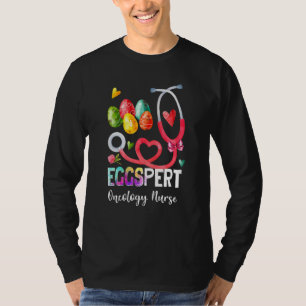 Funny Eggspert Oncology Nurse Bunny Stethoscope Ea T-shirt