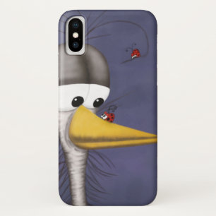 Funny Egret Cartoon iPhone X Hoesje