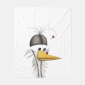 Funny Egret Cartoon Fleece Deken (Voorkant)