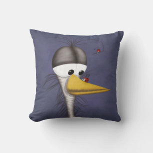 Funny Egret Cartoon Kussen