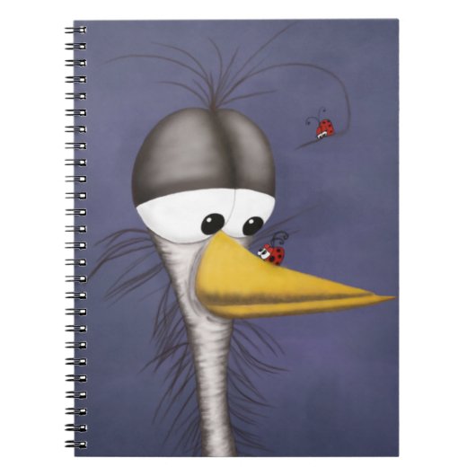 Funny Egret Cartoon Notitieboek (Voorkant)