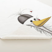 Funny Egret Cartoon Sherpa Deken (3/4)