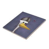 Funny Egret Cartoon Tegeltje (Zijkant)