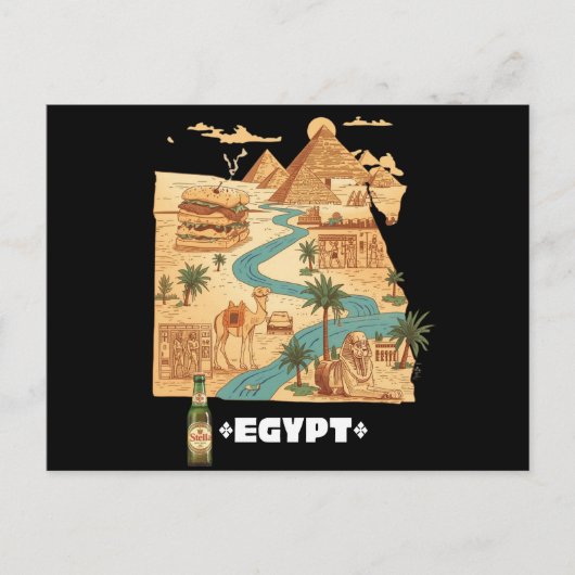Funny Egypt Map Egyptian Vibes Briefkaart (Voorkant)