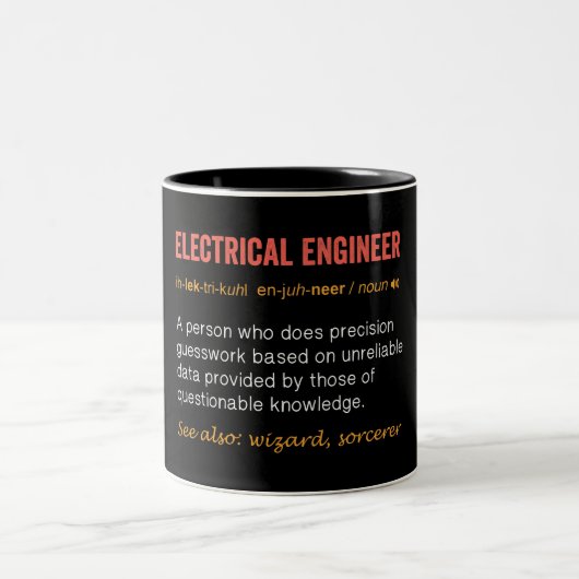 Funny Electrical Engineer Definition Tweekleurige Koffiemok (Center)