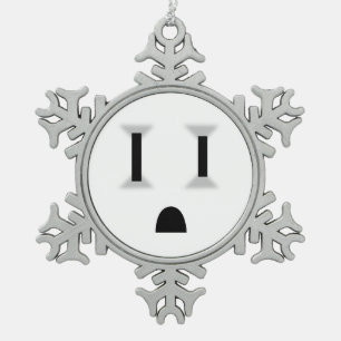 Funny Electrical Outlet Tin Sneeuwvlok Ornament