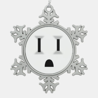 Funny Electrical Outlet Tin Sneeuwvlok Ornament