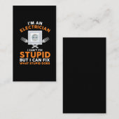 Funny Electrice Advice Craftsman Expert Humor Visitekaartje (Voorkant / Achterkant)