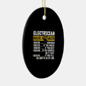 Funny Electricia Apparel, Mannen met een uurtarief Keramisch Ornament (Rechts)
