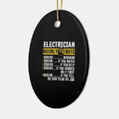 Funny Electricia Apparel, Mannen met een uurtarief Keramisch Ornament (Links)