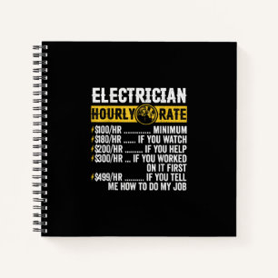 Funny Electricia Apparel, Mannen met een uurtarief Notitieboek