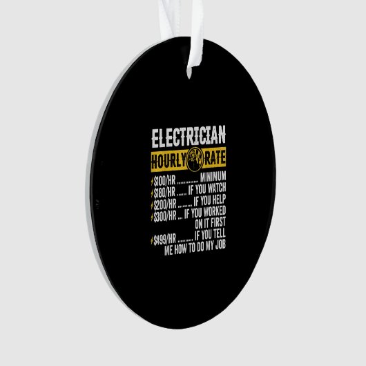 Funny Electricia Apparel, Mannen met een uurtarief Ornament (voorkant)