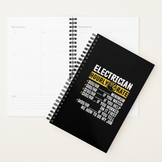 Funny Electricia Apparel, Mannen met een uurtarief Planner (Display)