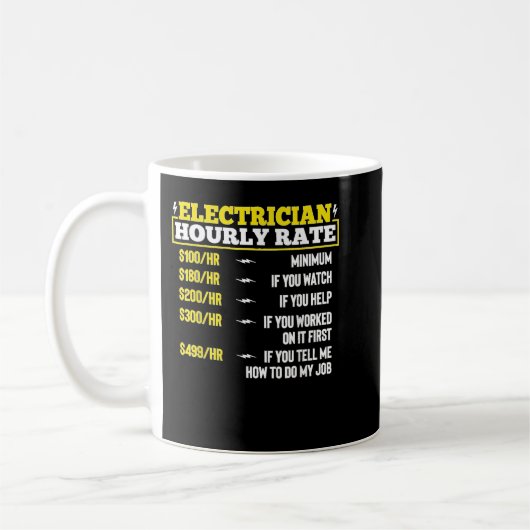 Funny Electricia Man Electrice Hourly Rate Elec Koffiemok (Links)