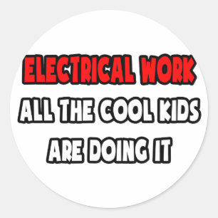 Funny Electricia Shirten en Gifts Ronde Sticker