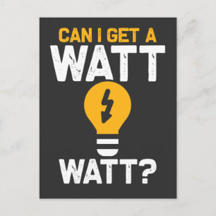 Funny Electricia Watt Pun Electric Engineering Briefkaart