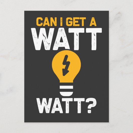 Funny Electricia Watt Pun Electric Engineering Briefkaart (Voorkant)