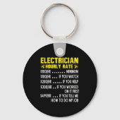 Funny Electrician Hourly Rate Pricing Chart  Sleutelhanger (Voorkant)