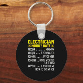 Funny Electrician Hourly Rate Pricing Chart  Sleutelhanger (Voorkant)