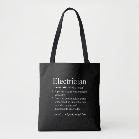 Funny Electro Definition Electrical Engineer Draagtas (Voorkant)