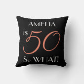 Funny Elegant Black 50th Birthday Kussen (Achterkant)