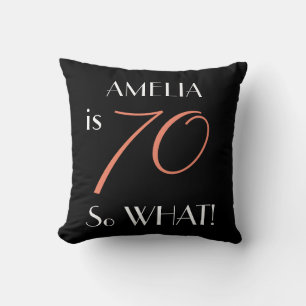 Funny Elegant Black 70th Birthday Kussen