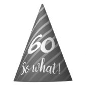 Funny Elegant Grey Stripe Pattern Man 60 Birthday Feesthoedjes (Voorkant)