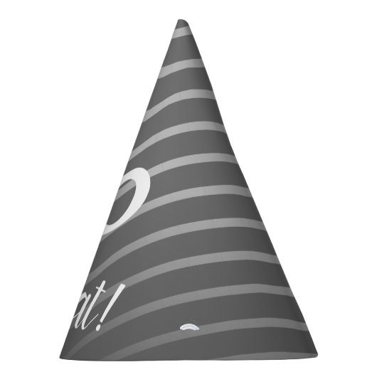 Funny Elegant Grey Stripe Pattern Man 60 Birthday Feesthoedjes (Rechts)