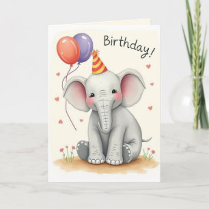 Funny Elephant Bonne Carte d'anniversaire
