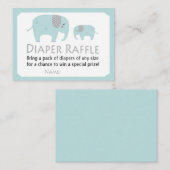 Funny Elephant Diaper Raffle Tickets (Voorkant / Achterkant)