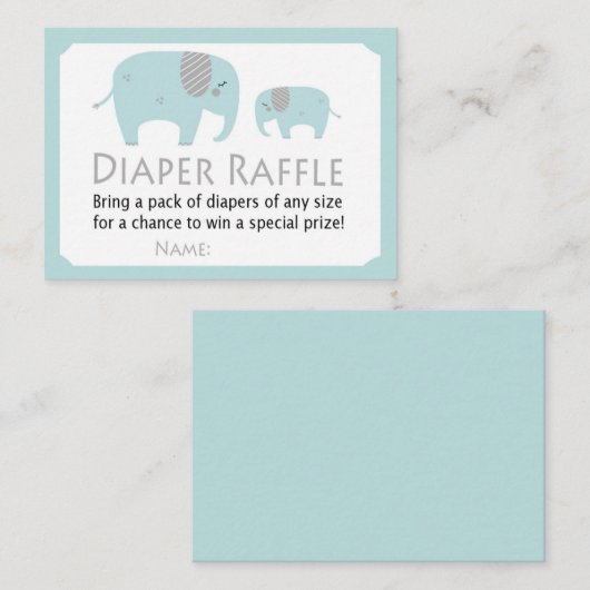 Funny Elephant Diaper Raffle Tickets (Voorkant / Achterkant)