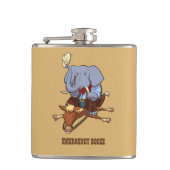 Funny Elephant Emergency Booze Cowboy Cartoon Heupfles (Voorkant)