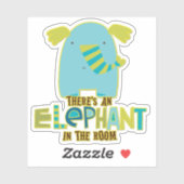 Funny Elephant in het kamerkanaal Sticker (Vel)