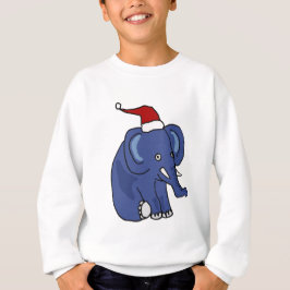 Funny Elephant in Santa Hat-kerstkunst T-shirt