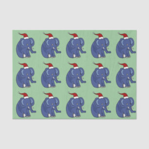 Funny Elephant in Santa Hat Tissue Paper Tissuepapier