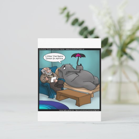 Funny Elephant in Therapie Briefkaart (Staand voorkant)