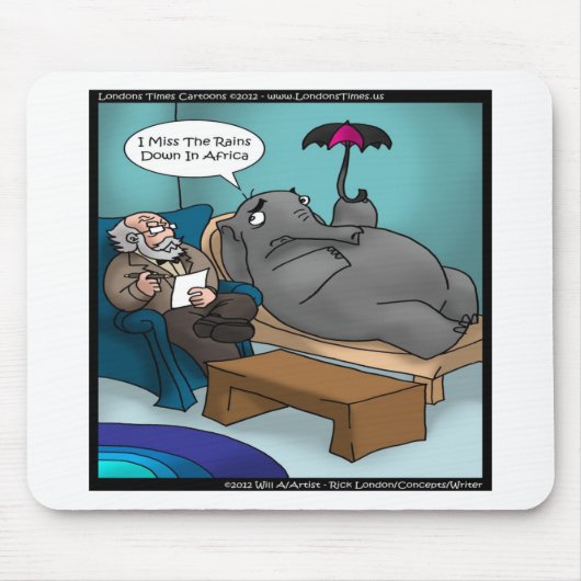 Funny Elephant in Therapy Kaarten T - shirts Muismat (Voorkant)