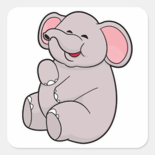 Funny Elephant Vierkante Sticker