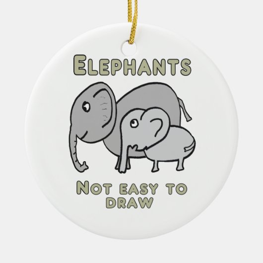 Funny Elephants Keramisch Ornament (Voorkant)